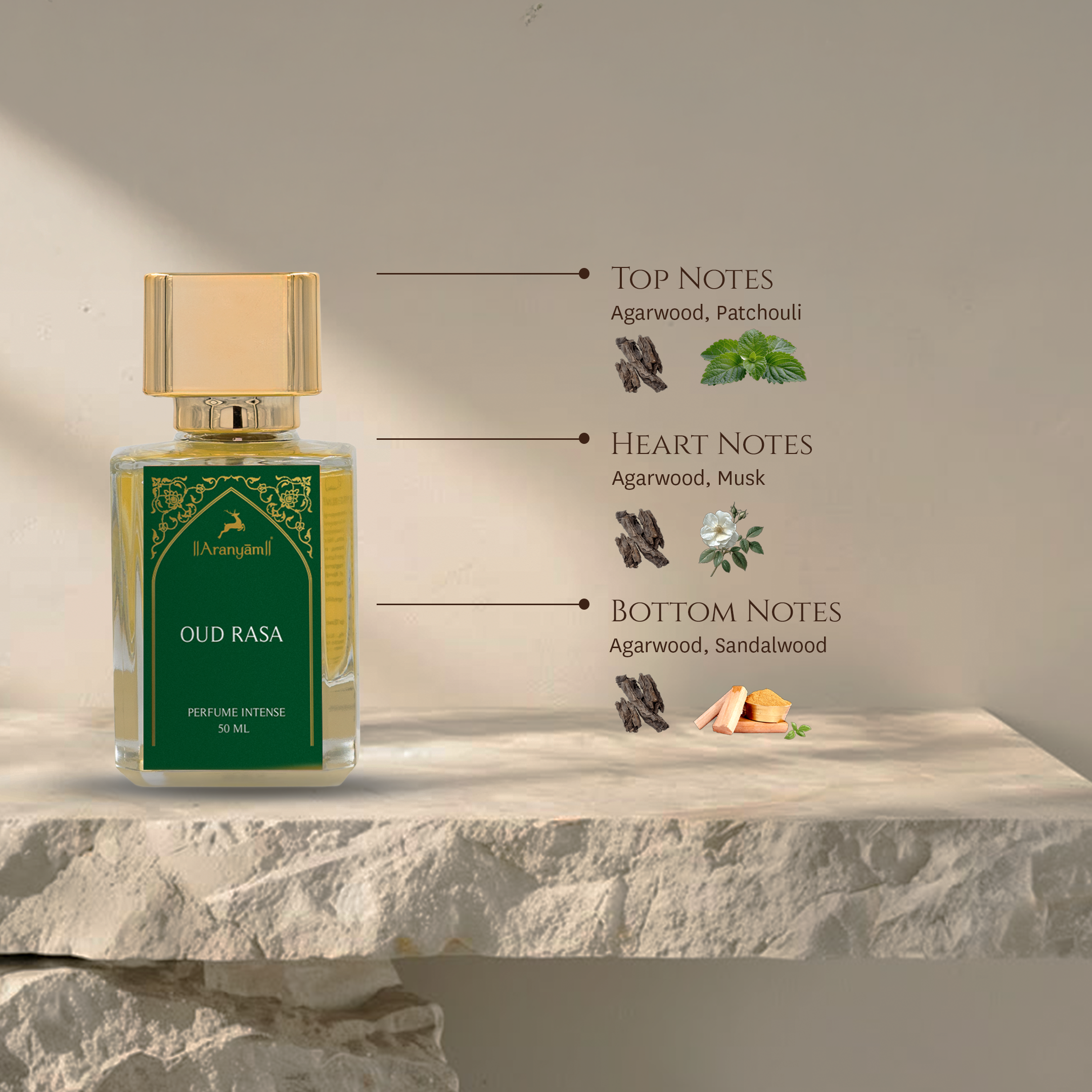 Oud Rasa Perfume Intense (50ml) Aranyam Perfumes