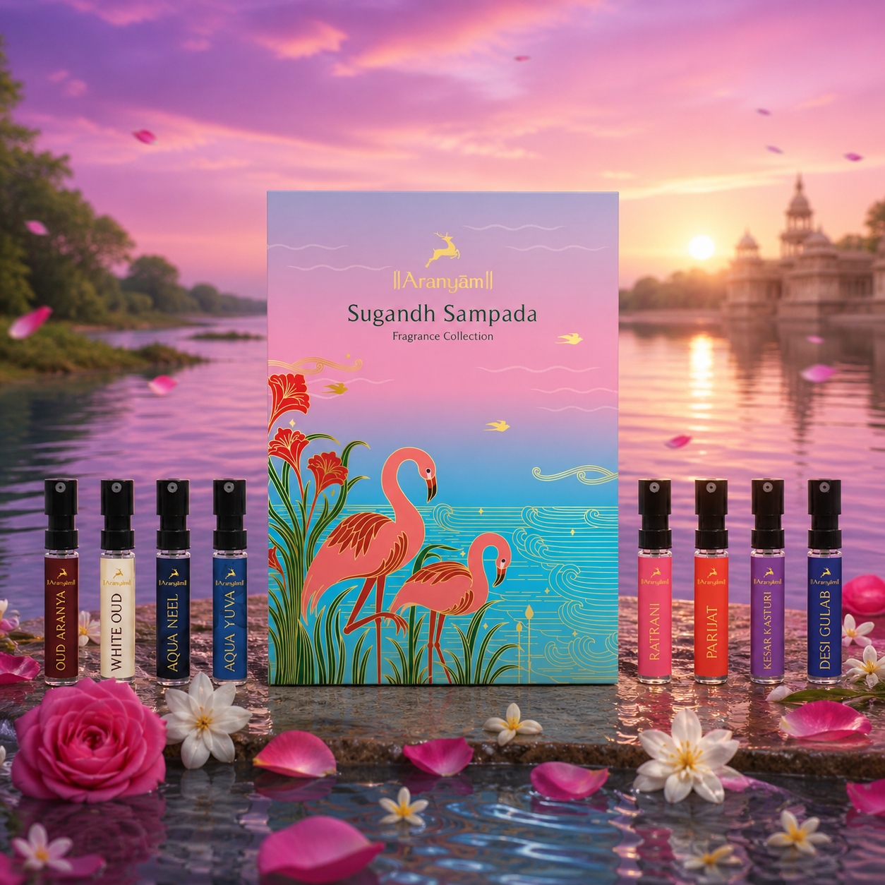 Sugandh Sampada Fragrance Collection (2 ml X 8 Perfumes) Aranyam Perfumes