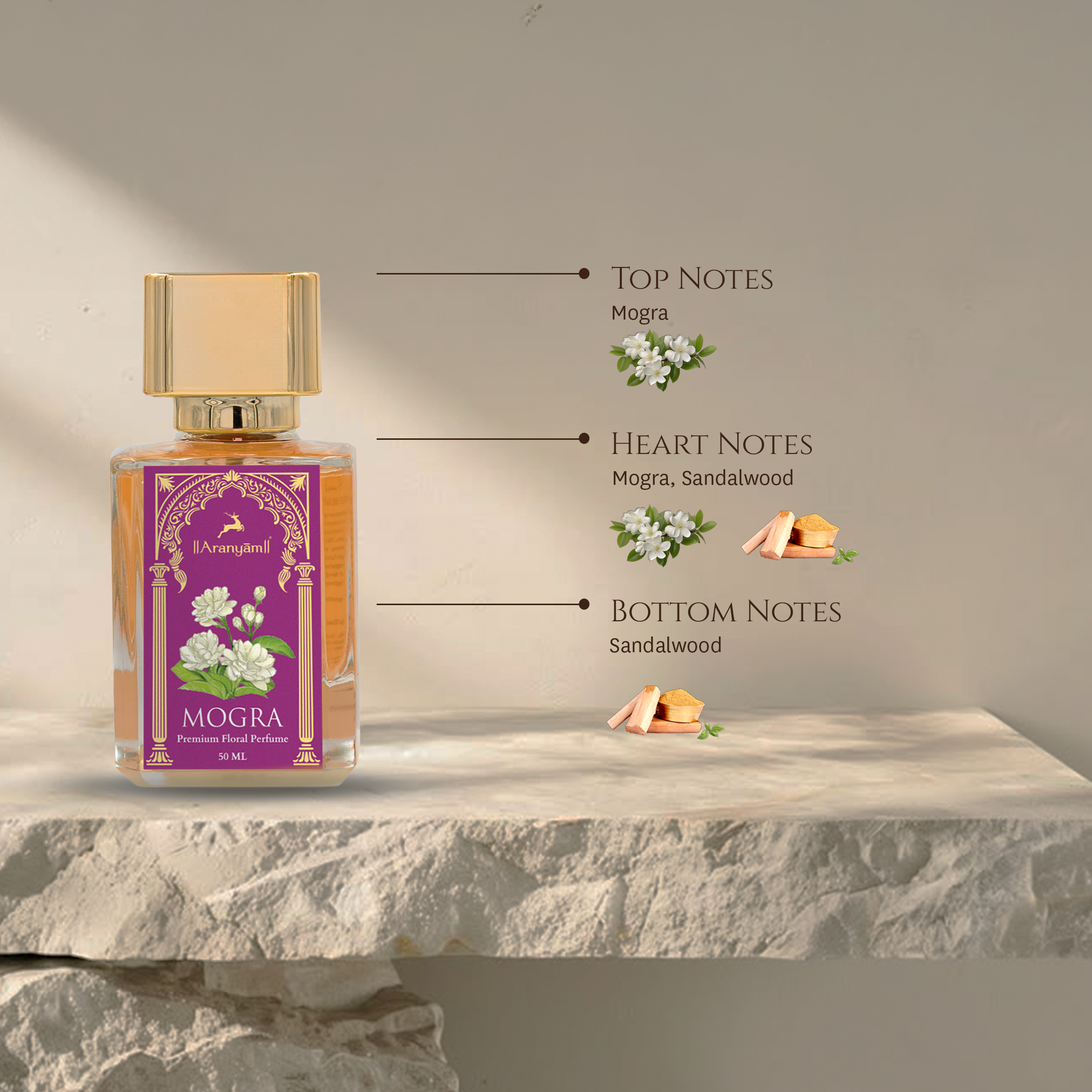 Mogra Perfume (50ml) Aranyam Perfumes