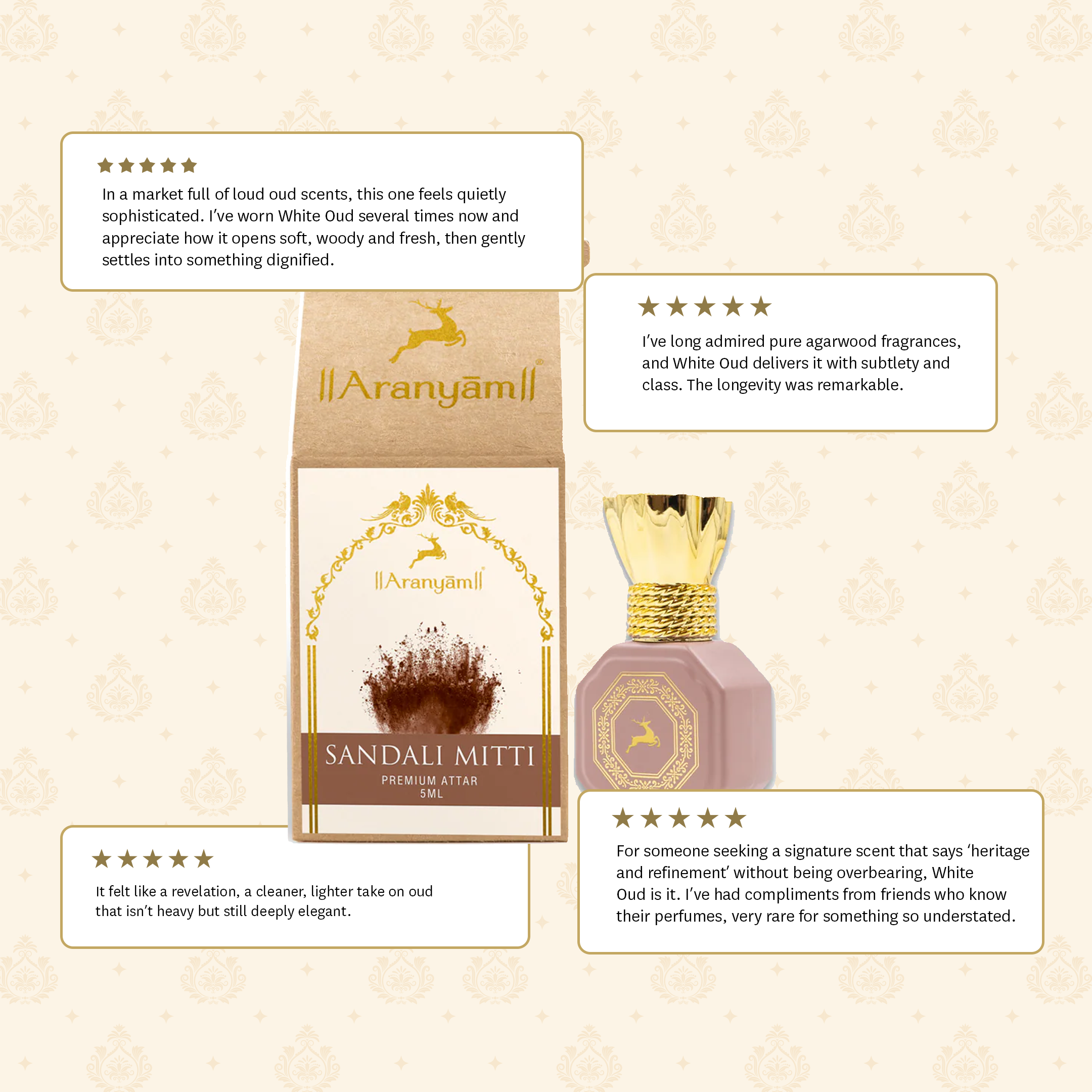 White Oudh with Sandalwood Attar Aranyam Perfumes